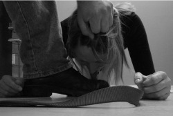 sluttybunny:  Leashed & Licking my masters boot #1