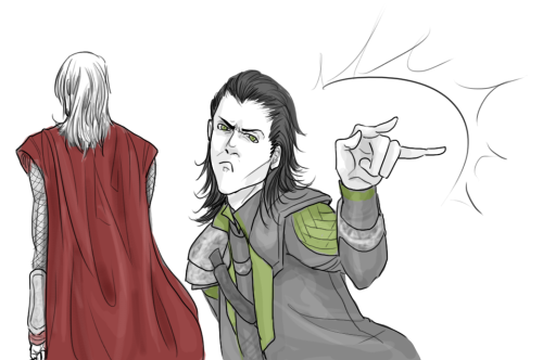 samoubica:  Just finished this up. I thought it was pretty appropriate to draw. Here’s the full sized image. :3  http://samoubica.deviantart.com/art/Loki-and-Tony-s-Face-Off-308074313   omg the faces are so perfect I nearly choked.