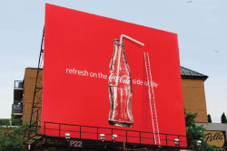imprecise:  A trompe l’oeil advertising campaign for Coca-Cola
