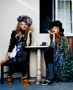 Gemma Ward and Lily Donaldson in Vogue Italia May 2008 shot by