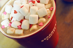 seifuku-chu:  Coffee,Hearts,Marshmallow,Pink,Starbucks