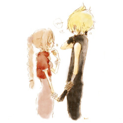 arktinensusi:  Aerith & Cloud | source 