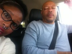 me and my dad on our way to get sushi earlier today. We’re