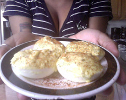 so i made deviled eggs again. except this time instead of using