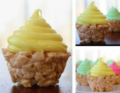 thecakebar:   Rice Krispies Cupcakes   OH MY GAWD GENIUS