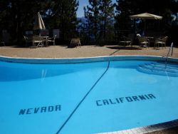      At the Cal-Neva Lodge in Lake Tahoe, the Nevada/California