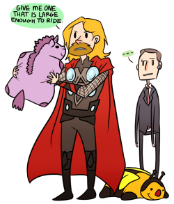 dilfosaur:  dilfosaur: Anonymous asked you: Thor and pillow pets