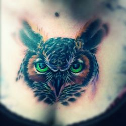 fuckyeahtattoos:  I just recently got this owl chest piece, its