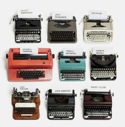 thepenguinpress:  Famous writers and their typewriters. (Photo