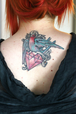 fuckyeahtattoos:  My bird and diamond by amazing J-P @ Putka