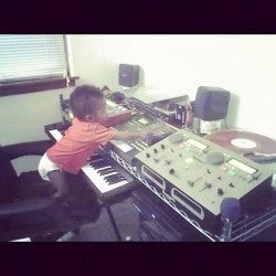My studio was in his room so he thought it was his also. #throwback