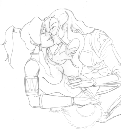 shadowkira:  Here’s my Korrasami sketch… I love Korra’s