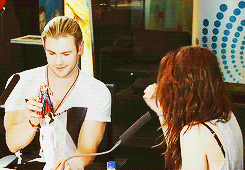 kstewart:  Chris being extremely enthused about Thor and Bella