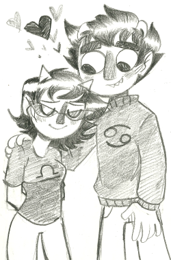 I DREW KARKAT TALLER THAN TEREZI BECAUSE I AM UNIQUE AND STUFF