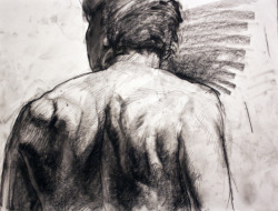 johnmckaig:  figure drawing, charcoal on paper 