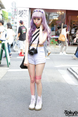 tokyo-fashion:  Juria’s machine gun tights & lavender Dr