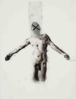 fragmentsintimes:  Sophie Jodoin Crucifixion 1 Huile sur mylar,