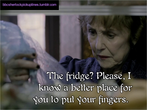 “The fridge? Please, I know a better place for you to put your fingers.”