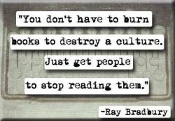 “You don’t have to burn books to destroy a culture.
