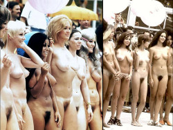 Ah, the good old days!  When women routinely lined up naked