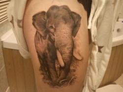 fuckyeahtattoos:  My elephant tattoo, took 5 hours- absolutely