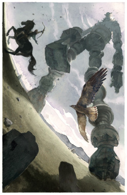 otlgaming:  ORIGINAL SHADOW OF THE COLOSSUS ILLUSTRATION Shadow