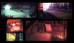 ellemichalka:  Here’s some of my background paintings from Gravity
