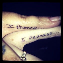 jamiejanssen:  We got “I promise…” tattoo’d on each others