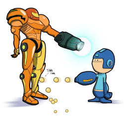 insanelygaming:  Metroid vs. Mega Man Created by Aniforce 