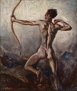 peira:  H. Willard Ortlip:  Male Nude with Drawn Bow (c.1934)