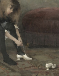 lavandula:  detail of dancing shoes by helene schjerfbeck 