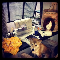 So much to do for SDCC &amp; not enough time to do it! I wonder if I could teach Dagny to sew&hellip; (Taken with Instagram)