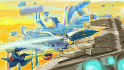 Last Defense of Cloudsdale by ~Zeeclaw a crossover!