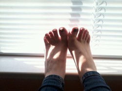 barefootwomen101:  gabyfaace:  bedheadbri:  Chillan with my feet