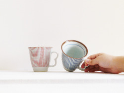 pure-and-honest:  Porcelain Cup - Stripe Pattern
