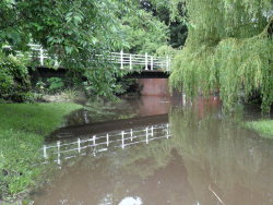 vwcampervan-aldridge:  Footbridge over flooded Ford at Rolleston