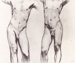 monsieurlabette:  Torsos of Two Male Nudes John Singer Sargent