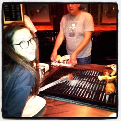 There are no strippers but I do get to handle hot meat. (Taken with Instagram at Gaslamp Strip Club Restaurant)