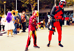 synnesai:   Deadpool vs Fanime  (x)  deadpool and hard gay help