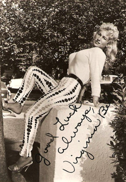 burleskateer:  Vintage 60’s-era signed promo postcard of Virginia