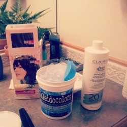 Guess whose bleaching and dying their hair!! (Taken with Instagram)