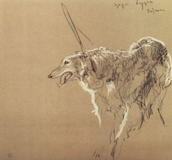 cavetocanvas:  Valentin Serov, Greyhound Royal Hunting, 1902