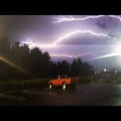Blurry but the lightning was awesome! #storm #lightning #night