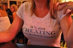 yourwifesnext:  Its not cheating if my husband watches  That’s