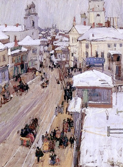 paintingbox:  Leon Gaspard (1882-1964). Russian Street Scene