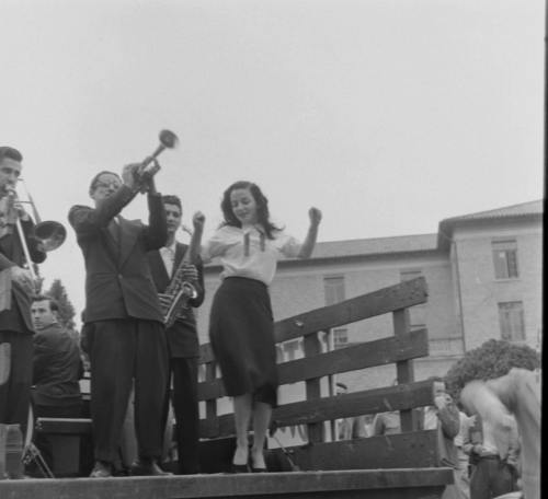 heart-shaped-apple: On March 4th - 1948, popular New Orleans stripper Stormy (aka. Stacey Lawrence) was invited by the Student Council of LSU, to perform on their campus (with a live Jazz band accompaniment!).. A raucous mob quickly formed. Only half