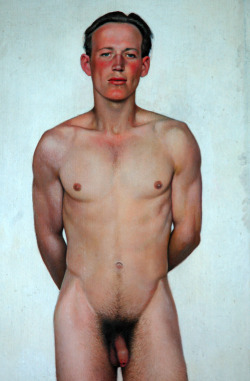 blastedheath:   Owe Zerge (Swedish, 1894-1983), Male nude. Oil