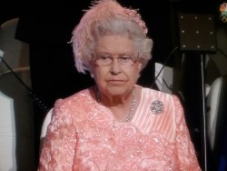  “There’s the Queen, cheering wildly for the host country,