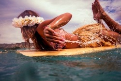 ambermozo:  That one time I surfed Queens in a hula skirt for