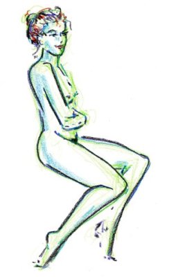 dixsteele:  Crayon Brooke 7-25-2012 15 Minute Life Drawing With